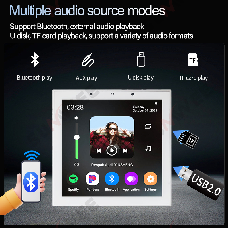 4 İnç Android 11 Tuya Akıllı E - Audio Music Background incelemesi ve fiyatı